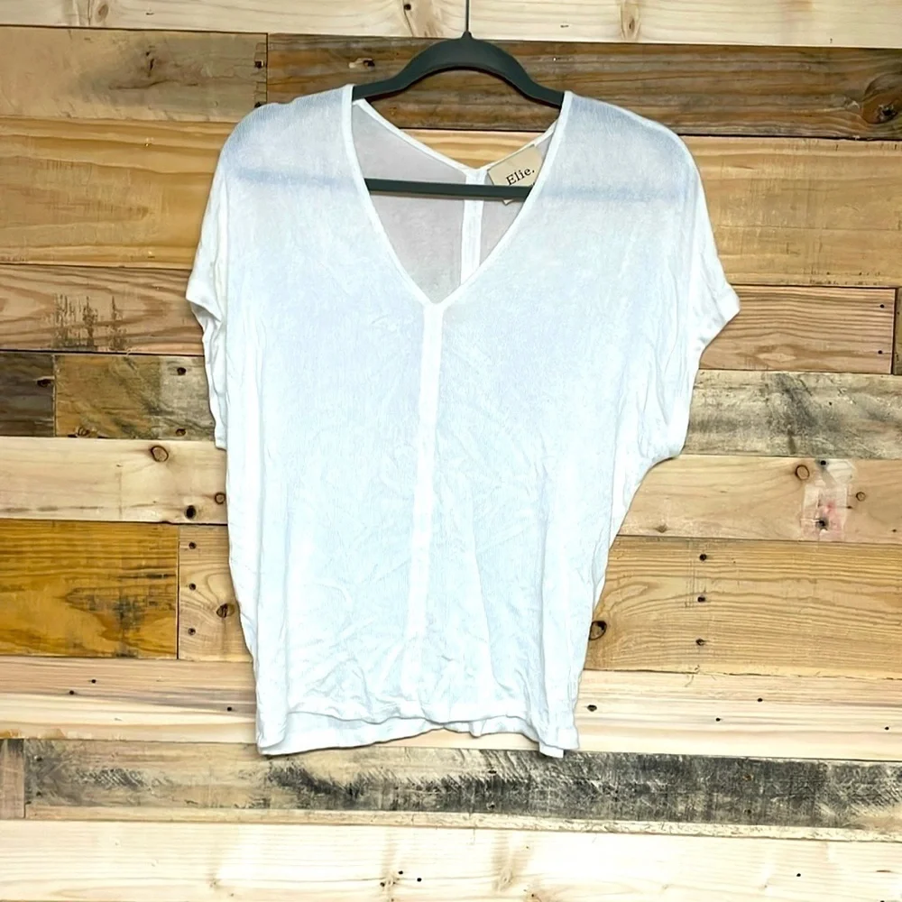 Elie Tahari size XS white short sleeve dolman sweater
